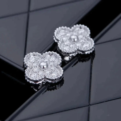 [LUXORA]CLOVER 1 MOTIFS DIAMOND STUD EARRINGS SILVER