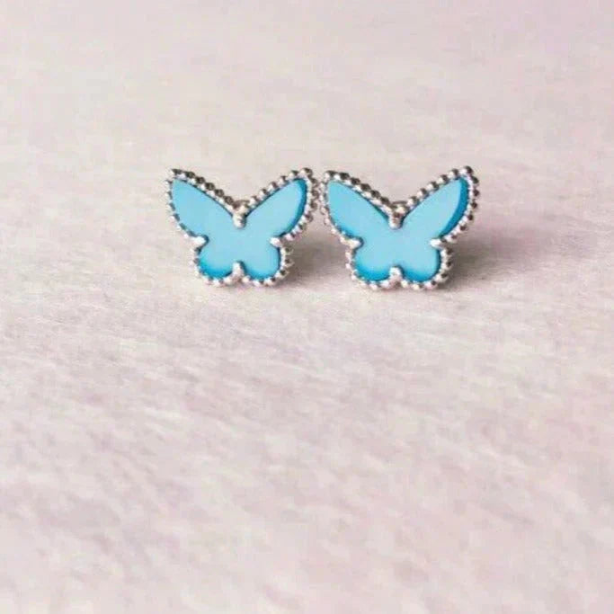 [LUXORA]BUTTERFLY TURQUOISE EARRINGS SILVER