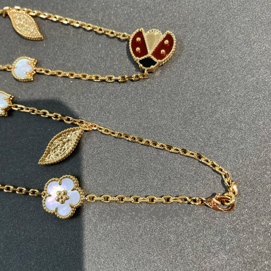 [LUXORA]LUCKY SPRING 15 MOTIFS GOLD NECKLACE