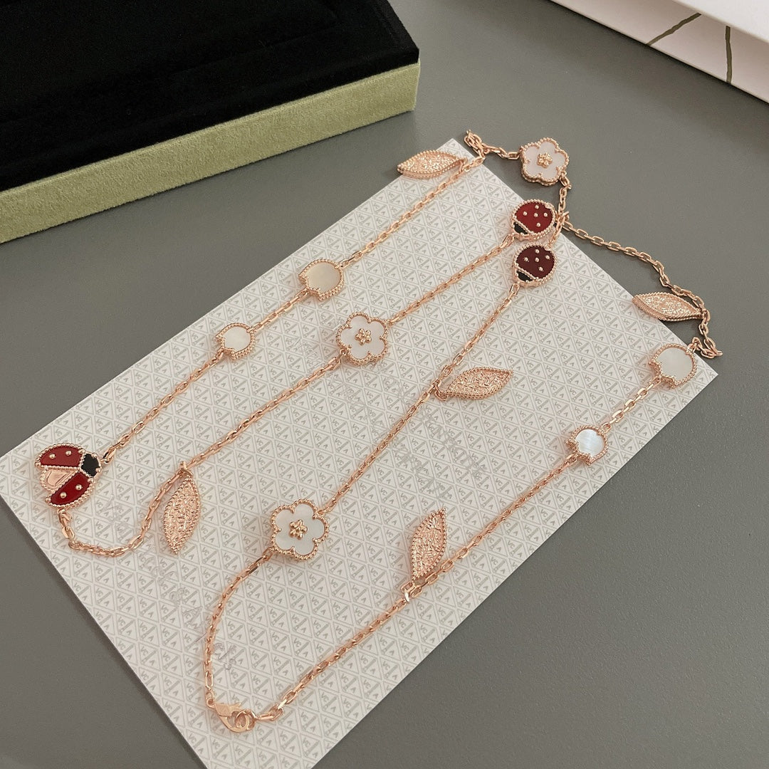 [LUXORA]LUCKY SPRING 15 MOTIFS ROSE GOLD NECKLACE