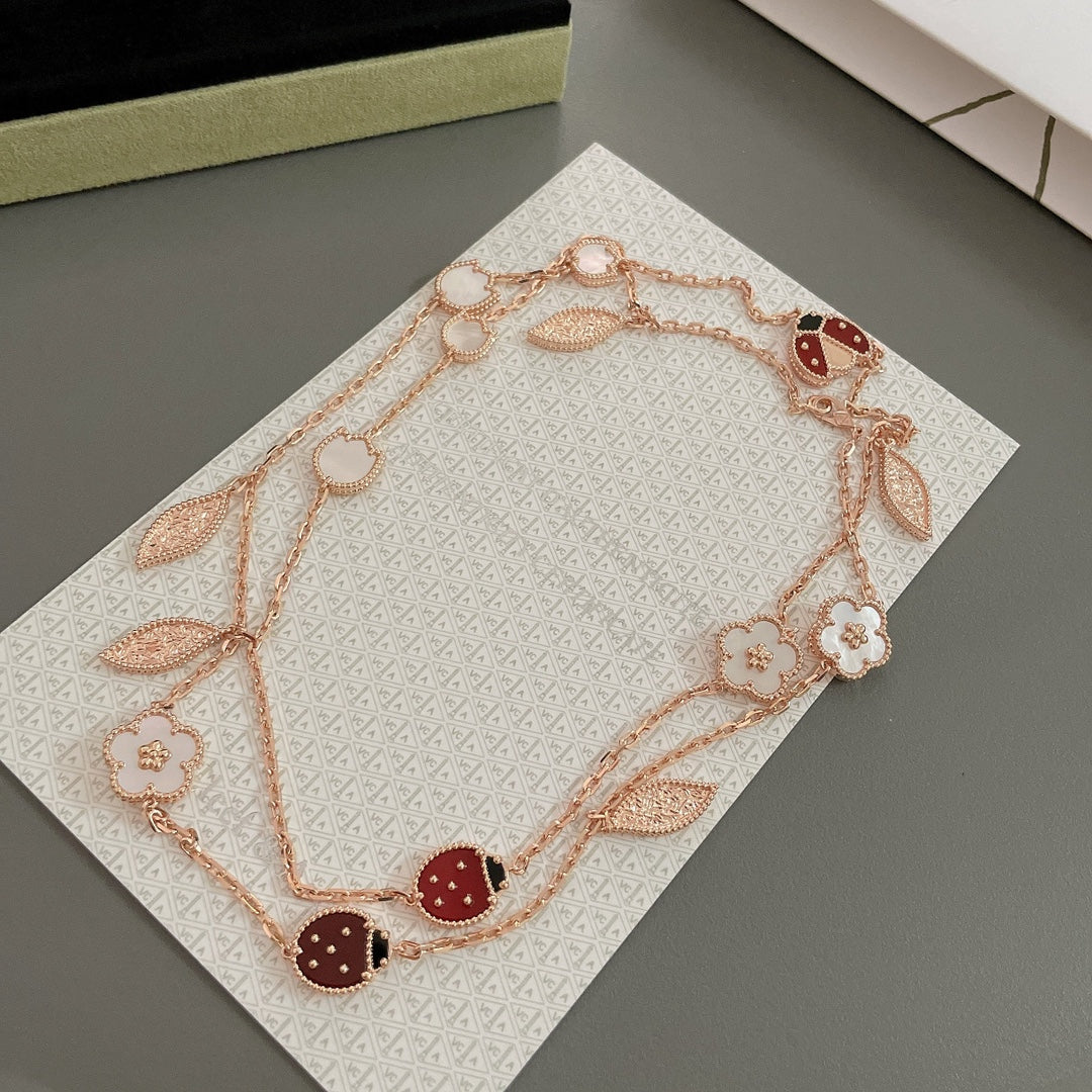 [LUXORA]LUCKY SPRING 15 MOTIFS ROSE GOLD NECKLACE