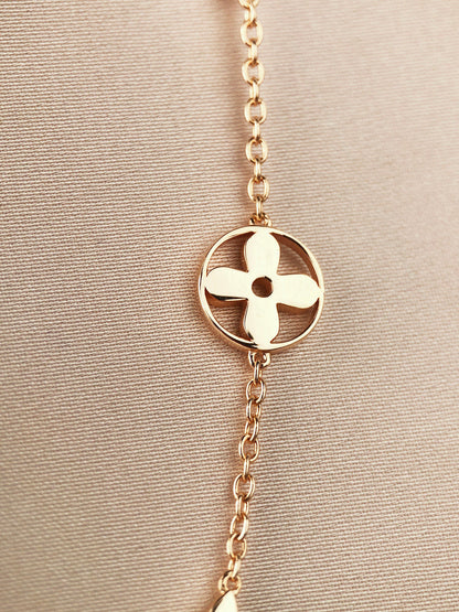 [LUXORA]STAR AND SUN 7 MOTIFS GOLD BRACELET