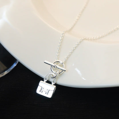 [LUXORA]POP H PEDANT SILVER NECKLACE