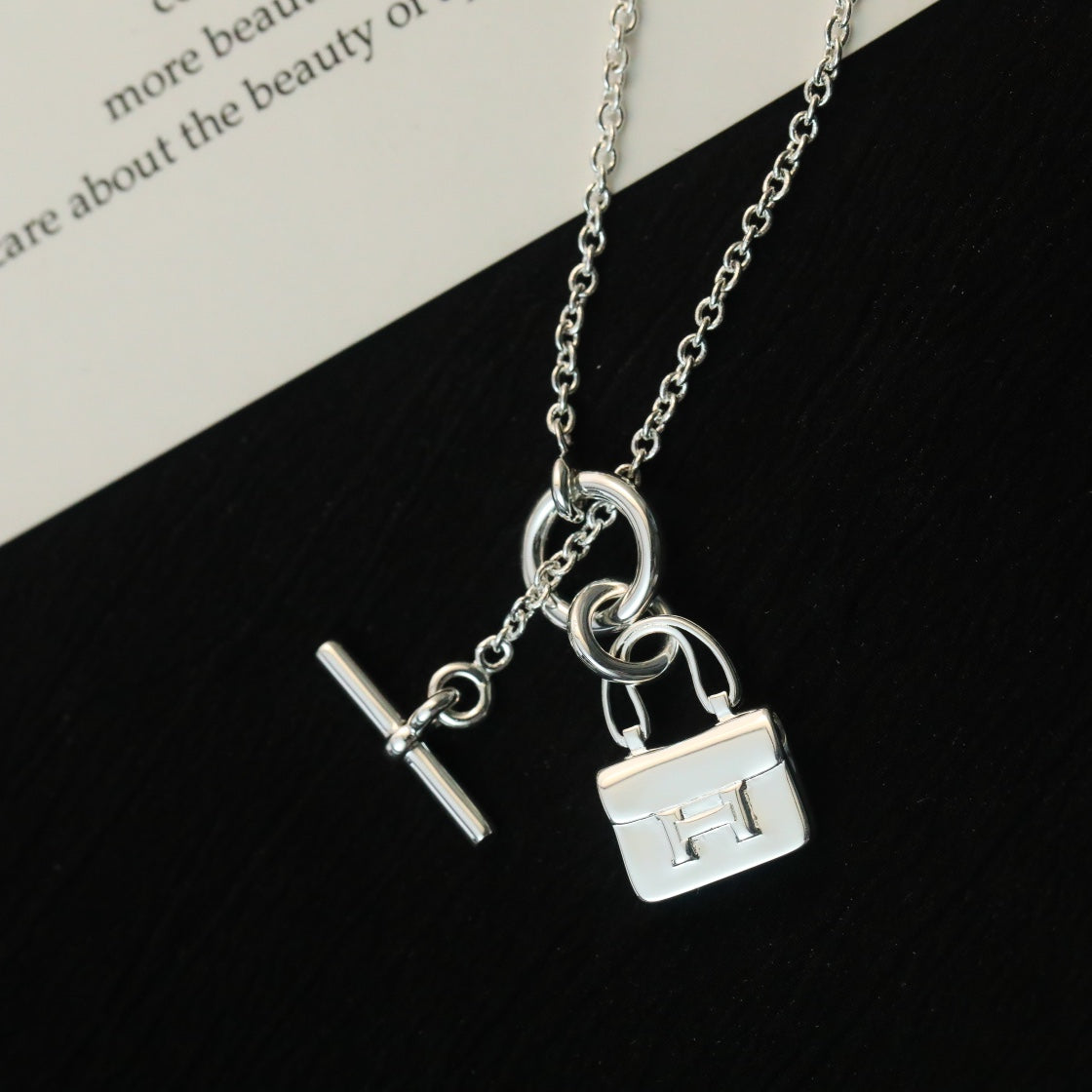 [LUXORA]POP H PEDANT SILVER NECKLACE