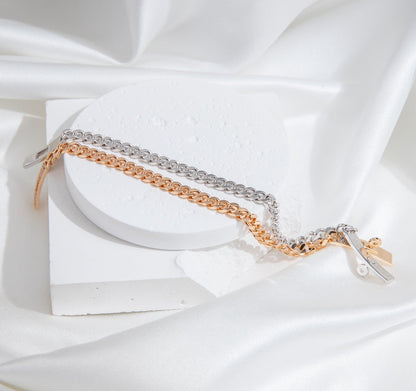 [LUXORA]KELLY CHAIN SILVER DIAMOND BRACELET