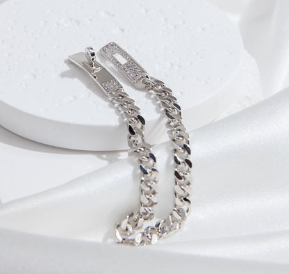[LUXORA]KELLY CHAIN SILVER DIAMOND BRACELET