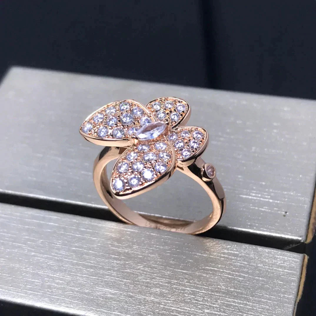 [LUXORA]BUTTERFLY PINK GOLD DIAMOND RING