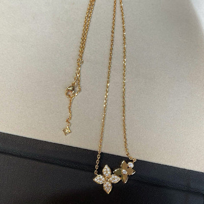 [LUXORA]STAR BLOSSOM NECKLACE PINK GOLD DIAMONDS