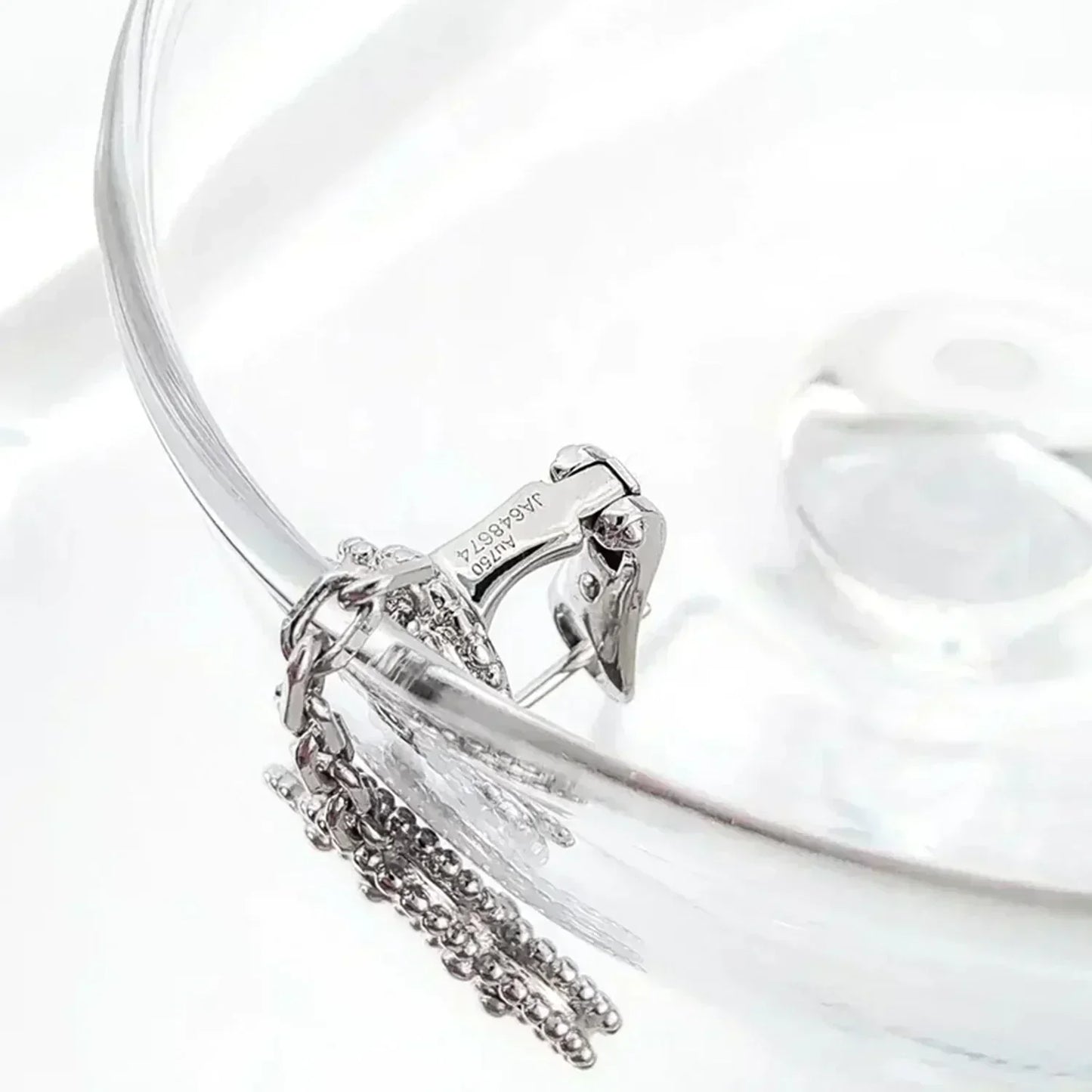 [LUXORA]CLOVER 2 MOTIFS  DIAMOND ONYX EARRINGS SILVER