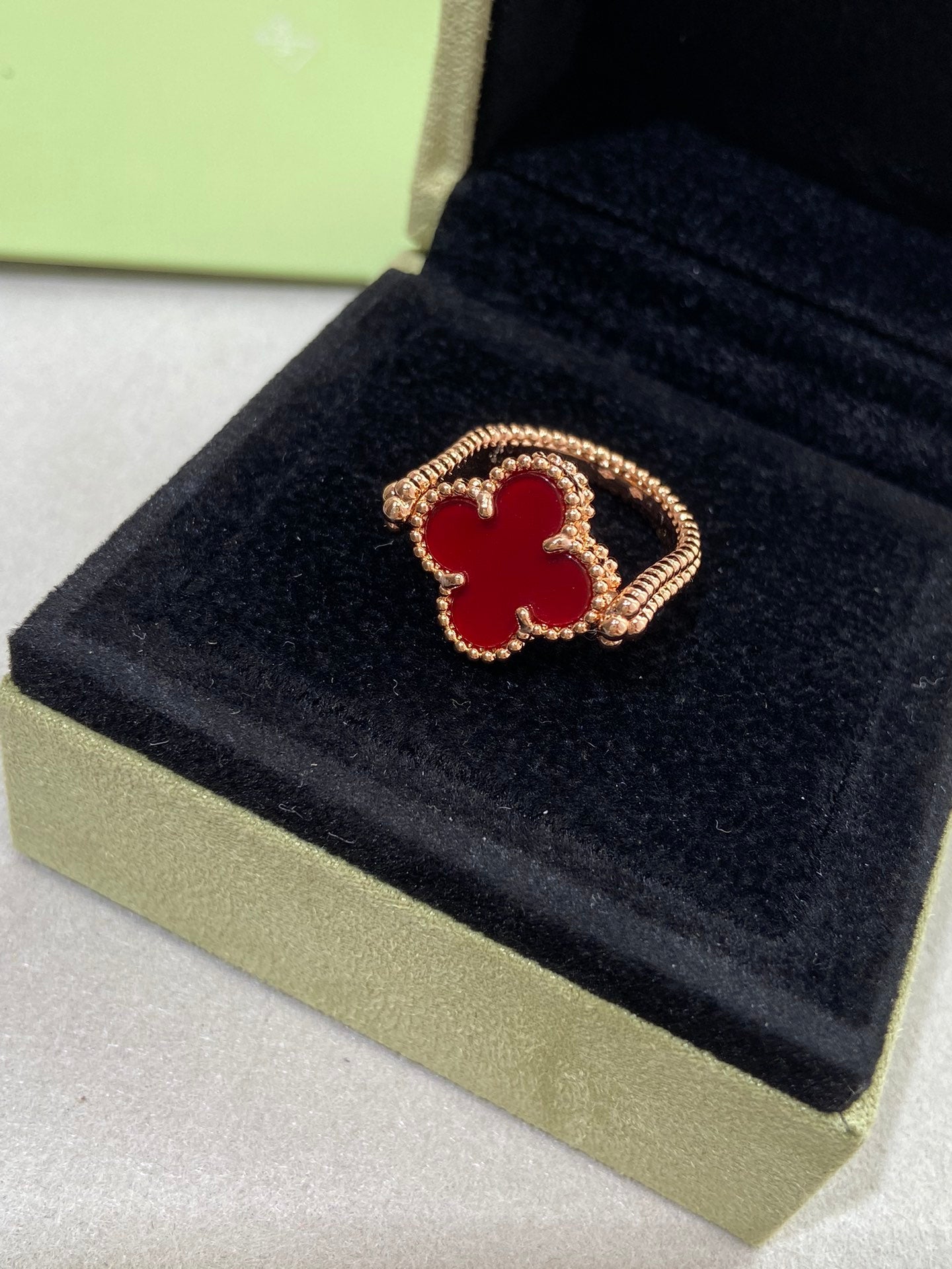 [LUXORA]CLOVER RIVERSIBLE ROSE GOLD RING