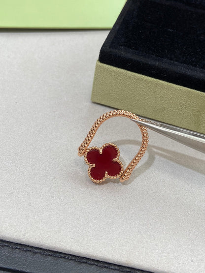 [LUXORA]CLOVER RIVERSIBLE ROSE GOLD RING