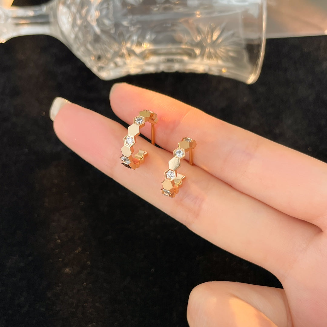 [LUXORA]BEE LOVE DIAMOND HOOP EARRINGS