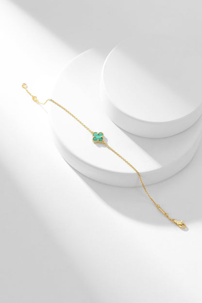 [LUXORA]CLOVER BRACELET MALACHITE 1 MOTIF