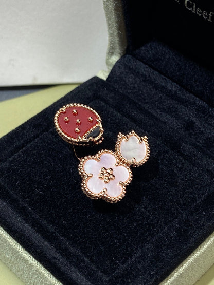 [LUXORA]LUCKY 3 MOTIF ROSE GOLD RING