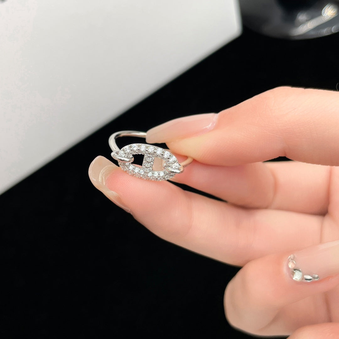 [LUXORA]RONDE SMALL SILVER DIAMOND RING