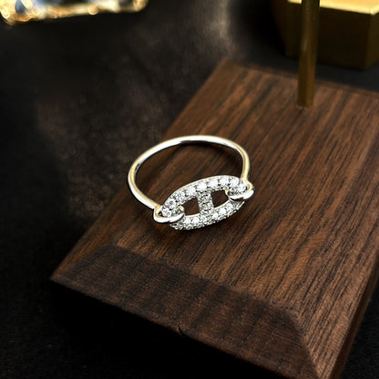 [LUXORA]RONDE SMALL SILVER DIAMOND RING