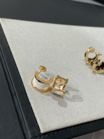 [LUXORA]ZERO 1 PINK GOLD CERAMIC EARRINGS