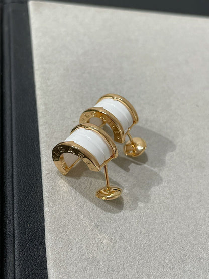 [LUXORA]ZERO 1 PINK GOLD CERAMIC EARRINGS