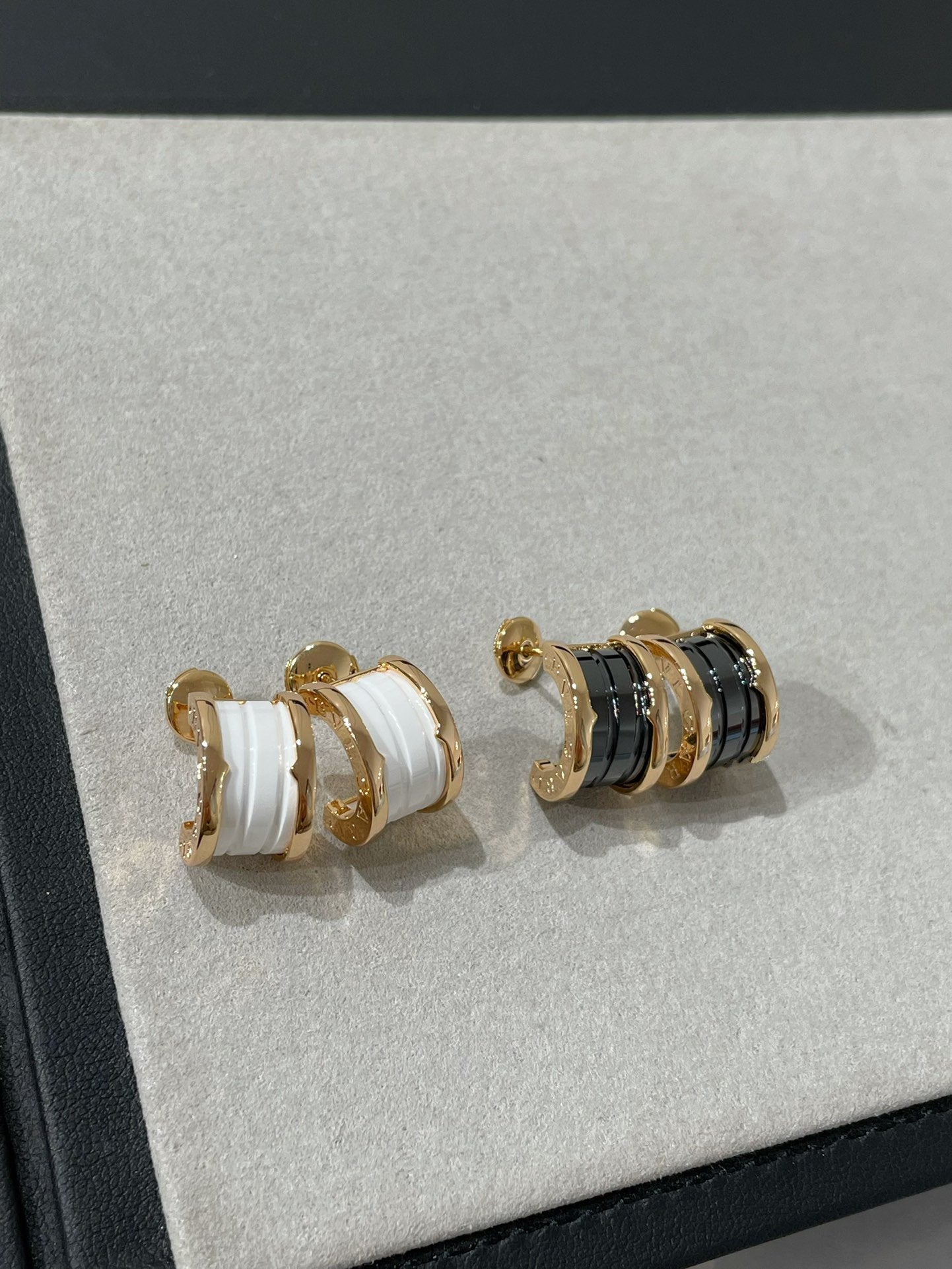 [LUXORA]ZERO 1 PINK GOLD CERAMIC EARRINGS