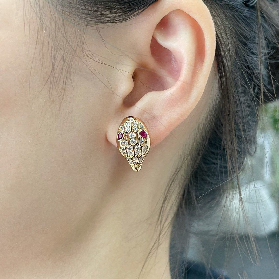 [LUXORA]SERPENT DIAMOND STUD EARRINGS