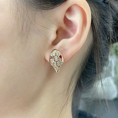 [LUXORA]SERPENT DIAMOND STUD EARRINGS
