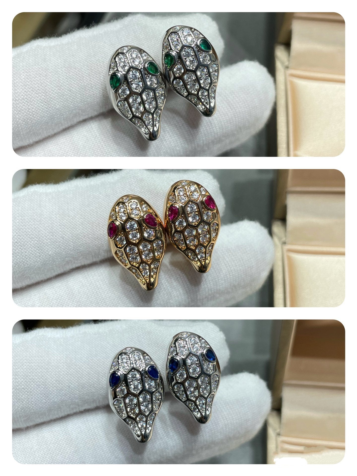 [LUXORA]SERPENT DIAMOND STUD EARRINGS