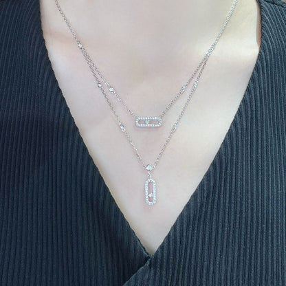 [LUXORA]MOVE 2 ROW DIAMOND NECKLACE