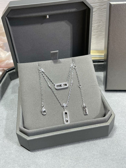 [LUXORA]MOVE 2 ROW DIAMOND NECKLACE