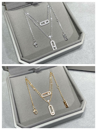 [LUXORA]MOVE 2 ROW DIAMOND NECKLACE