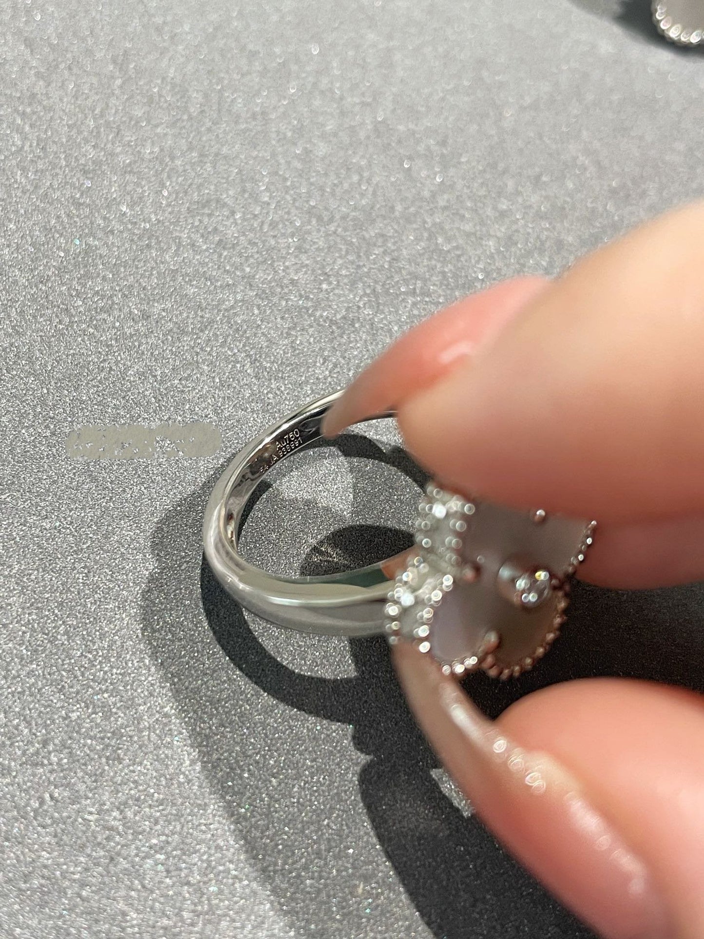 [LUXORA]CLOVER SILVER MOP DIAMOND RING