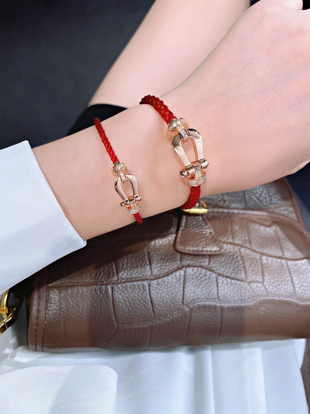[LUXORA]FORCE 10 HALF DIAMOND PINK GOLD RED CORDERI LARGE AND MEDIUM MODEL