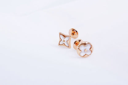 [LUXORA]STAR AND SUN PINK GOLD MOP STUD EARRINGS
