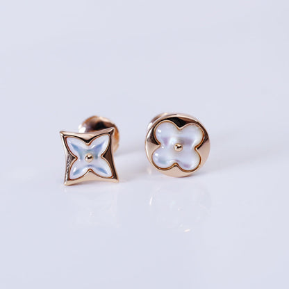 [LUXORA]STAR AND SUN PINK GOLD MOP STUD EARRINGS