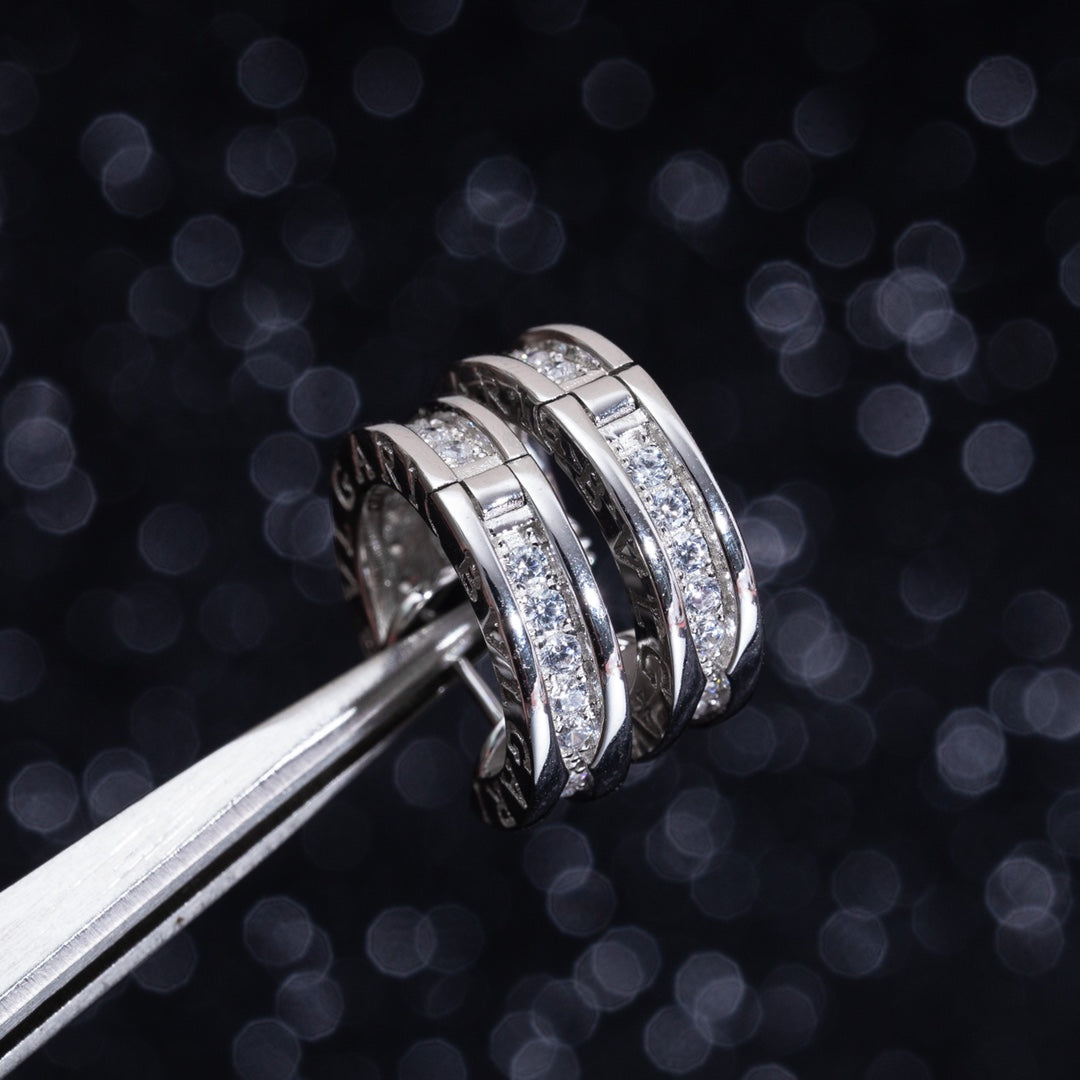 [LUXORA]ZERO 1 MINI SILVER DIAMOND EARRINGS