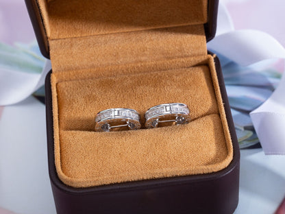 [LUXORA]ZERO 1 MINI SILVER DIAMOND EARRINGS