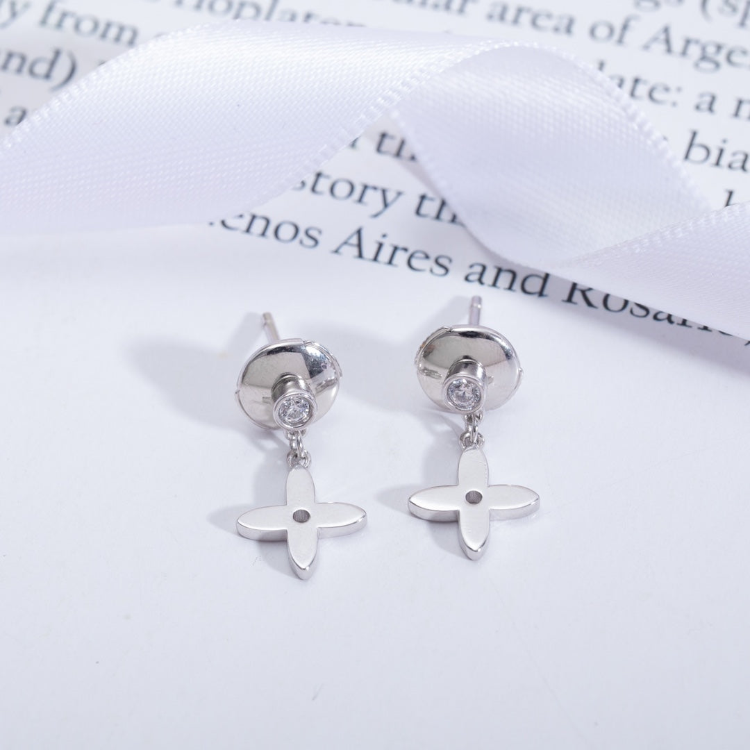 [LUXORA]VIDYLLE SILVER DIAMOND MINI DROP EARRINGS