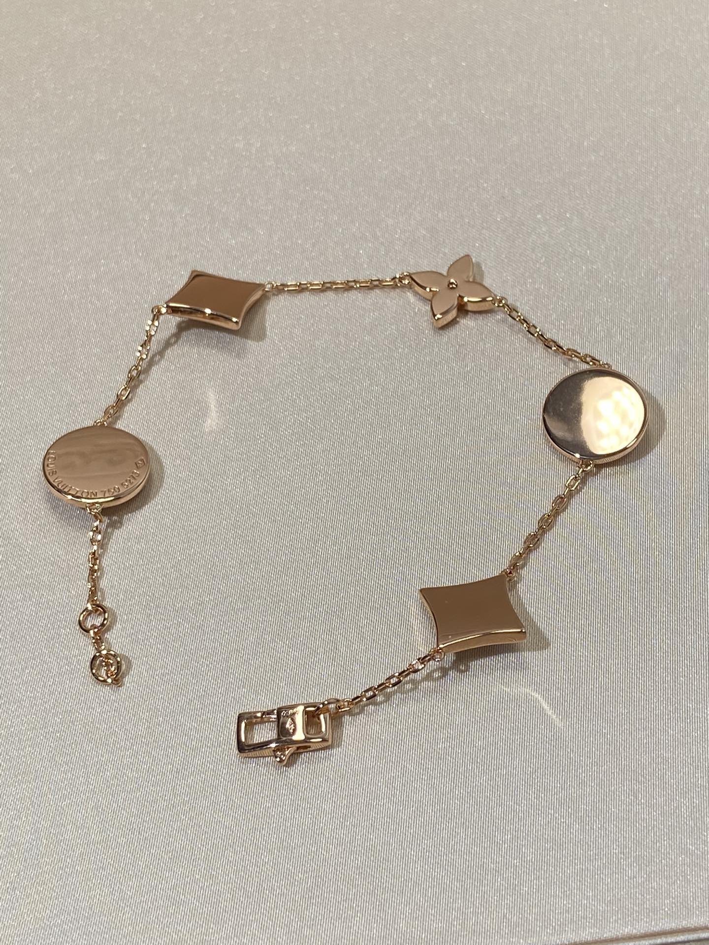 [LUXORA]STAR AND SUN 5 MOTIF MOP PINK GOLD BRACELET