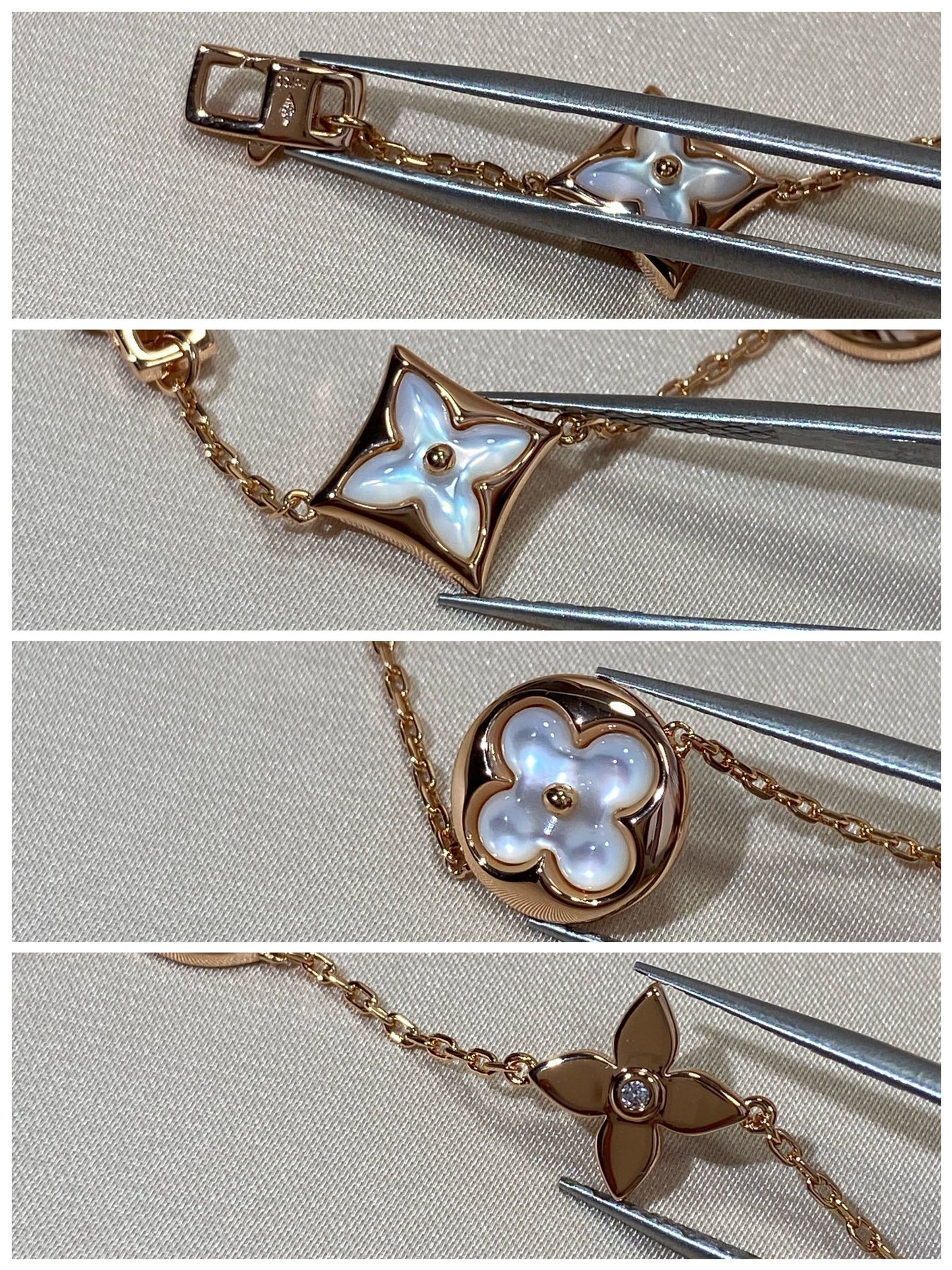 [LUXORA]STAR AND SUN 5 MOTIF MOP PINK GOLD BRACELET