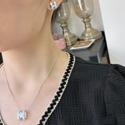 [LUXORA]POP H SKY BLUE NECKLACE