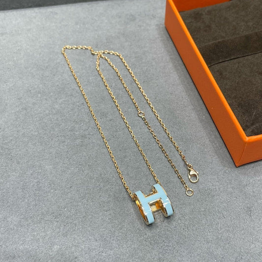 [LUXORA]POP H SKY BLUE NECKLACE