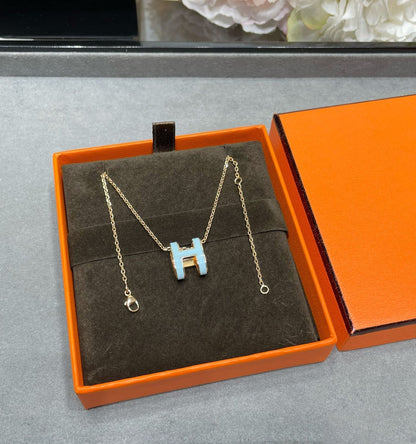 [LUXORA]POP H SKY BLUE NECKLACE