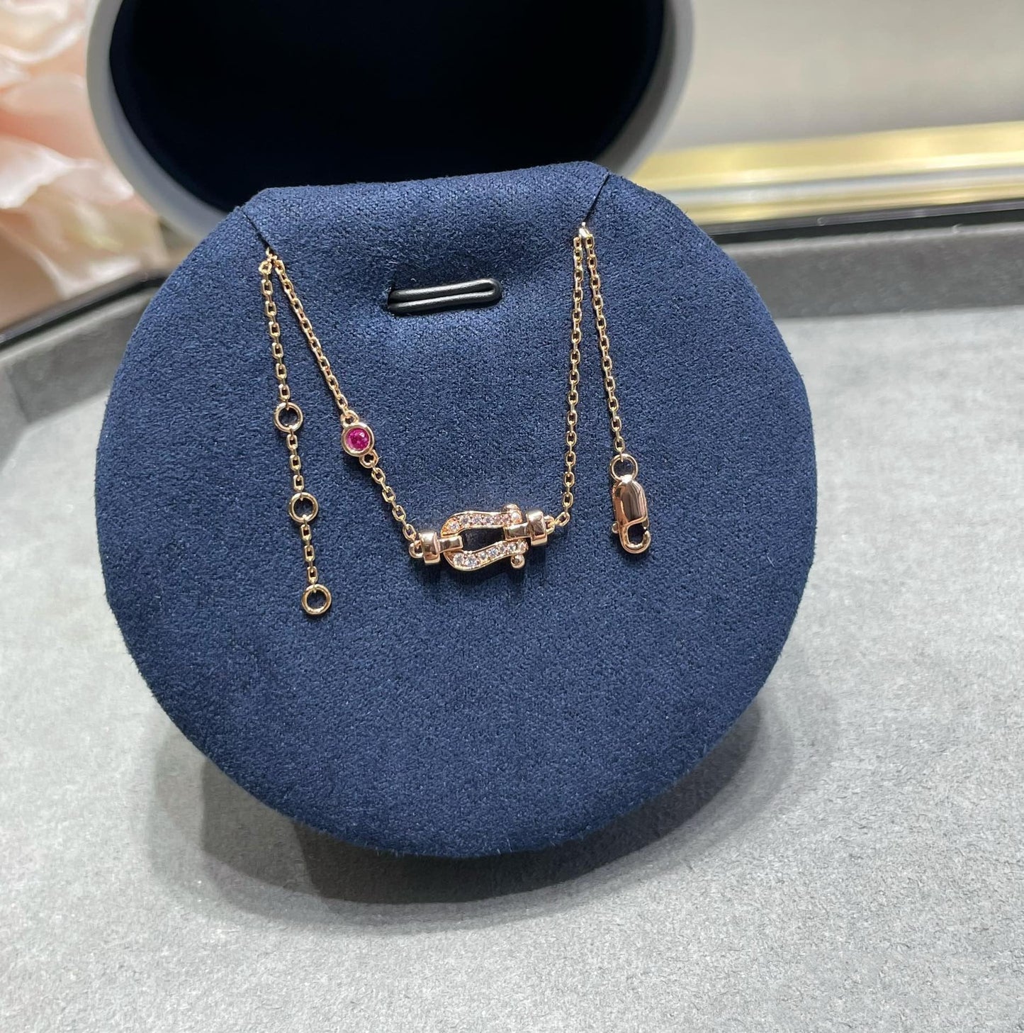 [LUXORA]FORCE 10 DIAMOND CHAIN LINK PINK GOLD BRACELET