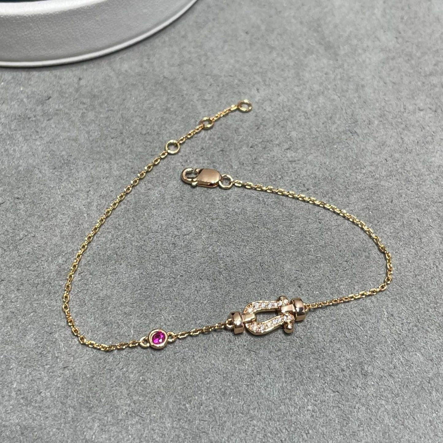 [LUXORA]FORCE 10 DIAMOND CHAIN LINK PINK GOLD BRACELET