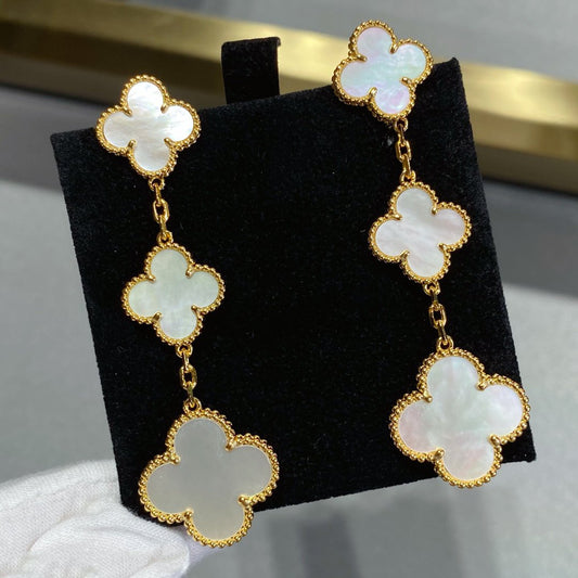 [LUXORA]CLOVER MOP 3 MOTIFS GOLD EARRINGS