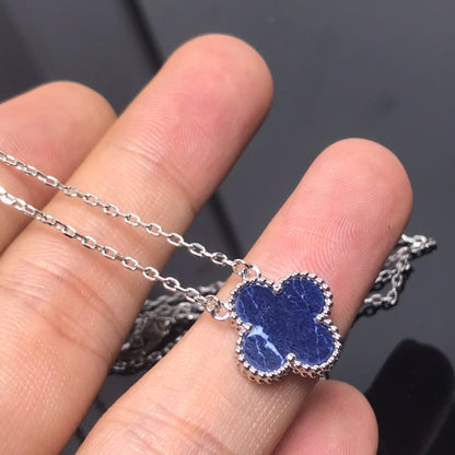 [LUXORA]CLOVER PIETERSITE SILVER LONG NECKLACE