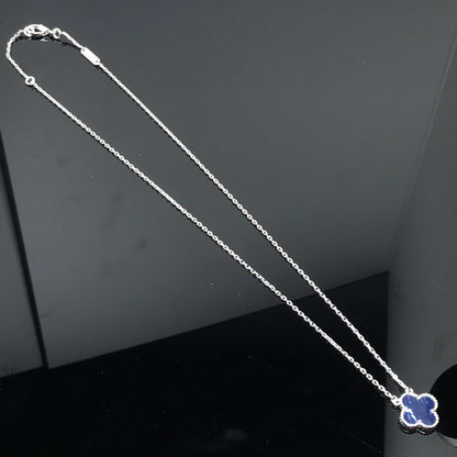 [LUXORA]CLOVER PIETERSITE SILVER LONG NECKLACE