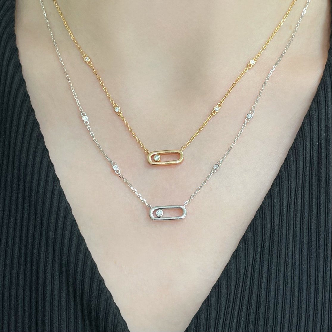 [LUXORA]MOVE UNO DIAMOND NECKLACE