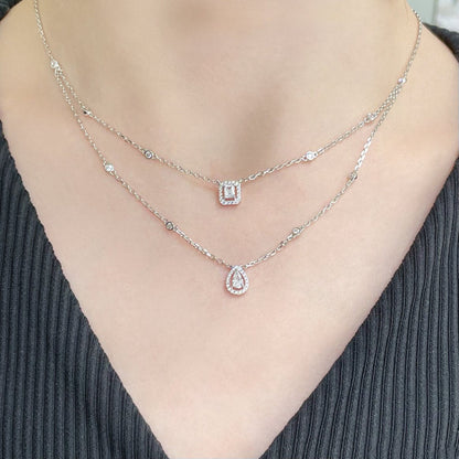 [LUXORA]MY TWIN 2 ROW DIAMOND NECKLACE