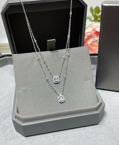 [LUXORA]MY TWIN 2 ROW DIAMOND NECKLACE