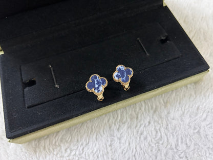 [LUXORA]CLOVER PIETERSITE MEDIUM STUD EARRINGS